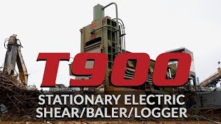 T900 Stationary Electric ShearBalerLogger [upl. by Ahsrat871]