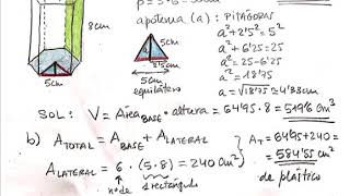 Problemas áreas totales y volúmenes de prismas y piramides [upl. by Berliner]