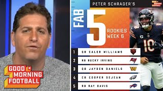 GMFB quotCaleb Williams is Bears franchise QBquot  Peter Schrager rank top 5 rookie performances Week 6 [upl. by Baillie102]