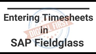 Entering Time sheet In Fieldglass [upl. by Catharine]