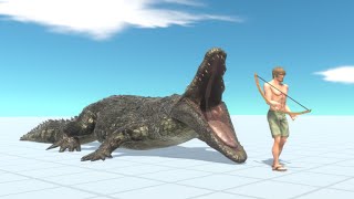 Purussaurus guards dinosaur  Dont fall into water  Animal Revolt Battle Simulator [upl. by Firooc]