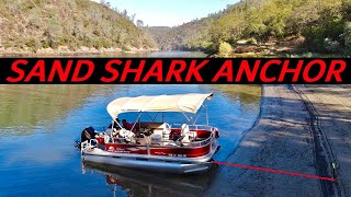 Sand Shark Anchor Review Super Sport Auger Boat Anchor  Pontoon Life [upl. by Aleda302]