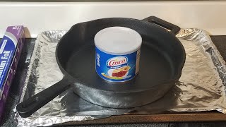 How to season a cast iron skillet with crisco [upl. by Conlon]