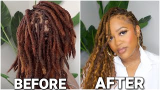 DIY PERMANENT BOHO GODDESS LOCS TUTORIAL  VERY DETAILED  GLOLOCS INSPIRED  LOC STYLES [upl. by Yrek]