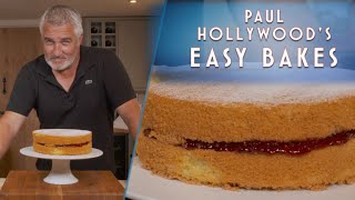 How to bake a DELICIOUS Victoria Sandwich  Paul Hollywoods Easy Bakes [upl. by Natsirt]