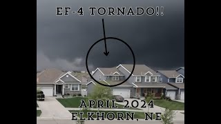 Massive EF4 Tornado NW of Omaha Nebraska April 2024 [upl. by Lewanna]