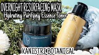 Overnight Resurfacing Mask amp Hydrating Purifying Essence Toner by KANISTRI [upl. by Lennad]