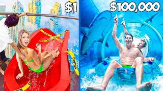 1 VS 100000 WATERPARK CHALLENGE [upl. by Yelwah346]