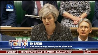 News10 UK Brexit  Parliament Okays EU Departure Timetable 140317 Pt 4 [upl. by Ahsinrat631]