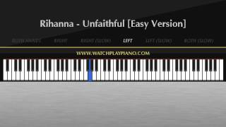 Rihanna  Unfaithful Easy Piano Tutorial [upl. by Anerbes193]