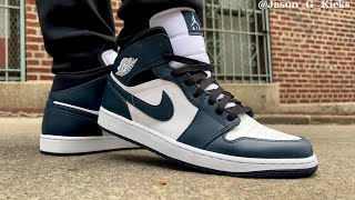 Jordan 1 mid Armory Navy  On Feet [upl. by Grizelda551]