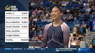 Mya Lauzon Perfect 100 Beam Cal vs UCLA 22524 [upl. by Pelagi]