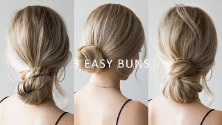 HOW TO 3 EASY Low Bun Hairstyles 💕 Perfect for Prom Weddings Work [upl. by Eltsyrhc392]