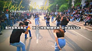 FLASH MOB🥳  CHANDIGARH UNIVERSITY ✨ SHARARA🔥 X CHAMMAK CHALLO 🫶🏻 [upl. by Kawai]