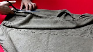 DIY안입는 스웨터가 깜짝 놀랄 quot명품백quot이 됩니다cable knit sweater tote bagmade of old sweater [upl. by Alusru]