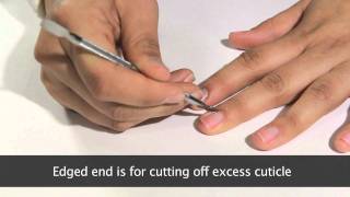 MASH Nails Stainless Steel Cuticle Pusher Demonstration Video [upl. by Akimihs]