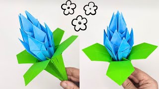 Origami IRIS flower 🌷 How to make a paper flowers [upl. by Ehsiom]