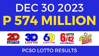 Lotto Result December 30 2023 9pm PCSO [upl. by Castle950]