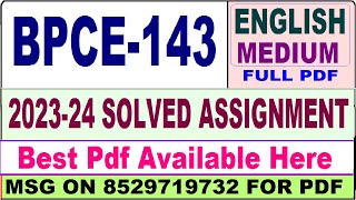 bpce 143 solved assignment 202324  bpce 143 solved assignment 2024 in English  ignou bpce 143 [upl. by Ciprian]