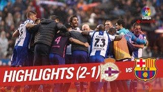 Resumen de Deportivo de la Coruña vs FC Barcelona 21 [upl. by Adroj]