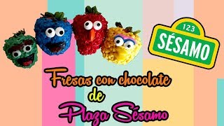 🍓Fresas decoradas de Plaza Sesámo [upl. by Ecirtahs863]