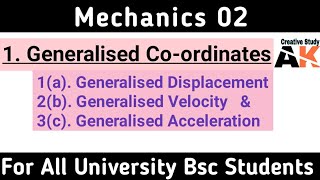 generalised coordinates in classical mechanics  generalized coordinates  BSC 1st year [upl. by Nariko]