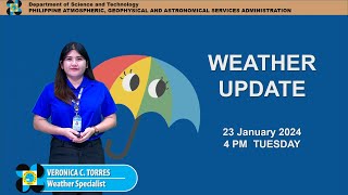 Public Weather Forecast issued at 4PM  January 23 2024  Tuesday [upl. by Oicaroh]