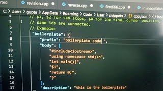 How to make boilerplate in visual studio code for c  coding in c boilerplate kaise banaye [upl. by Asiled281]