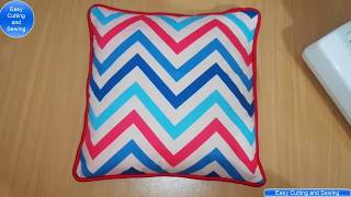 How to Stitch Cushion Cover with Zip and Pipen  Cushion Cover Stitching Tutorial [upl. by Latisha]