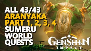 Aranyaka Part 1 2 3 4 Genshin Impact All Sumeru World Quests [upl. by Aciraj]