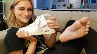 Eliza unboxes and reviews Off White White sneakers [upl. by Laniger]