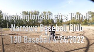 Washington Athletics Purple  Narrows 4242022 Baseball 13U [upl. by Limhaj731]