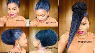 4c Protective Hairstyles for Growth and Work WITHOUT Weave IGBOCURLS [upl. by Ayin]