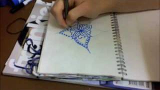 Art Journal Fun mehndistyle flower patterns [upl. by Ddot]