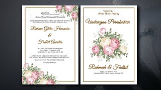 Cara membuat Desain Undangan Pernikahan di Photoshop  Modern Wedding Invitation [upl. by Hedberg]