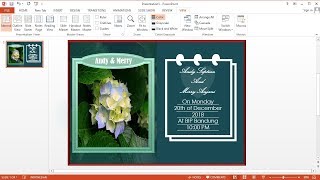 Tutorial PowerPoint 2013 Cara Membuat Kartu Undangan Pernikahan Wedding Invitation Card [upl. by Perseus]