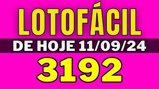 🍀Lotofácil 3192  Resultado da lotofacil 3192  lotofácil de hoje 3192 110924 [upl. by Gally]