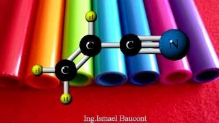 Acrylonitrile 3D Molecule Animation [upl. by Nido155]