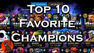 Top 10 Favorite Champions  Marvel Contest of Champions [upl. by Aienahs]