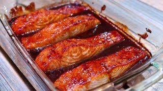 Teriyaki Glazed Salmon Recipe  Teriyaki Sauce For Salmon [upl. by Vivia]