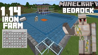 114 WORKING IRON FARM  Minecraft Bedrock Edition [upl. by Asserat210]