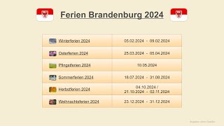 Ferien Brandenburg 2024 [upl. by Shawn]