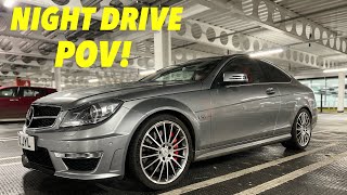 Mercedes C63 AMG  Night Drive POV  4K [upl. by Euh]