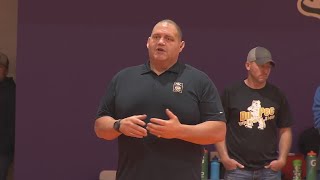 Olympic Wrestling Champion Rulon Gardner appears in Pectonica [upl. by Rovaert]