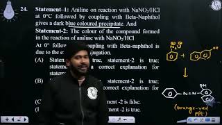 Statement 1 Aniline on reaction with NaNO2HCl at 0 C followed by coupling with Beta [upl. by Wulf]