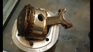 PISTON RING INSTALLATION TVS OL የ ሞተር ፒስተን ፋሻ አደራደር [upl. by Olpe]