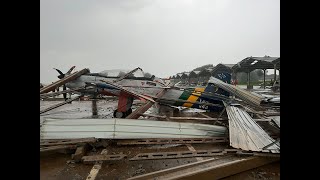 Temporal derruba hangar da AFA em PirassunungaSP e destrói os Tucanos T 27 [upl. by Ilah35]