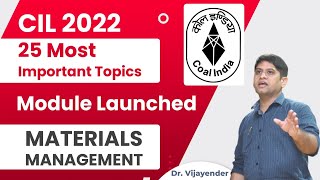 CIL Materials Management Module Launched  CIL Materials Management Trainee 2022 recruitment Exam [upl. by Danit]