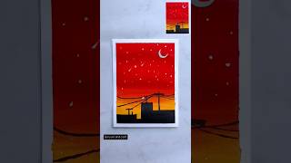 Unique ✨ sunset scenery 😍 painting with  poster colour  shorts scenery art poster coloureasy [upl. by Melva]