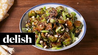 Kung Pao Brussels Sprouts  Delish [upl. by Ivek]